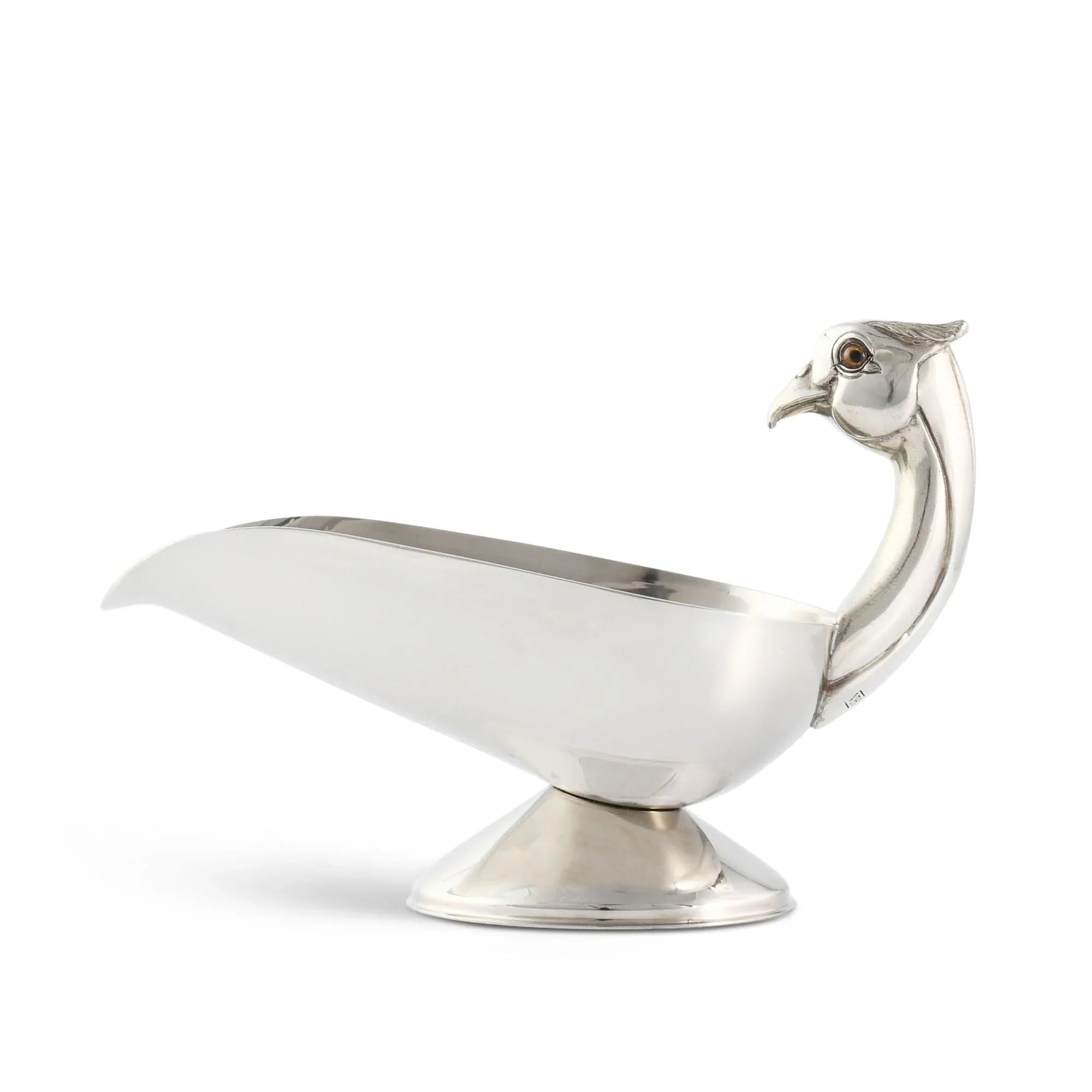 Pheasant Handle Stainless Steel and Pewter Gravy Boat - Your Western Decor