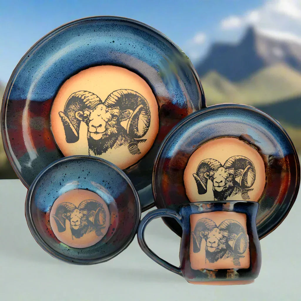 Bighorn Sheep Custom made ceramic dinnerware - Your Western Decor