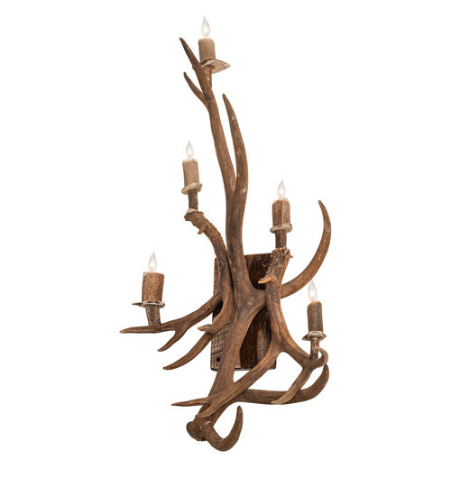 Mule deer and elk wall sconce made in the USA