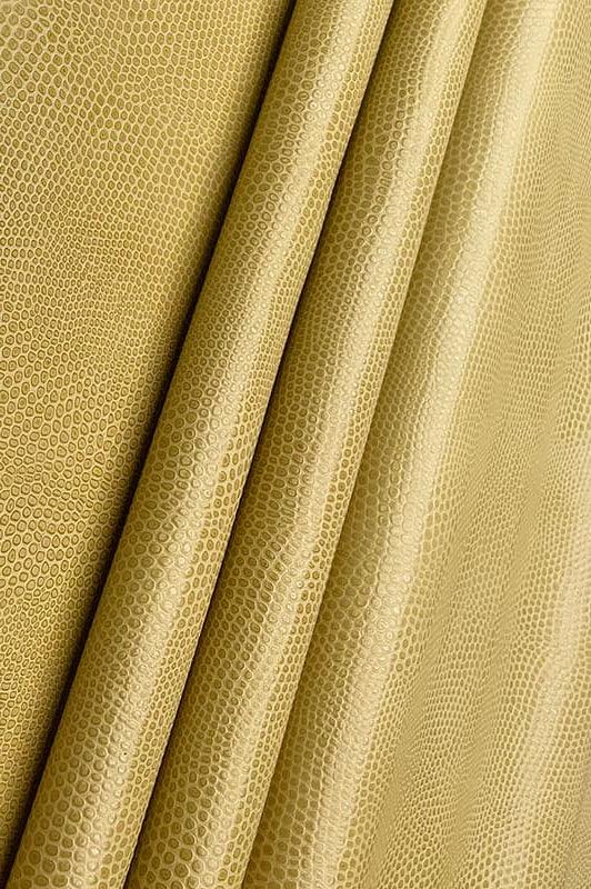 Naga Hydra Lizard Gem Semi-Aniline Embossed Leather mustard color - Your Western Decor