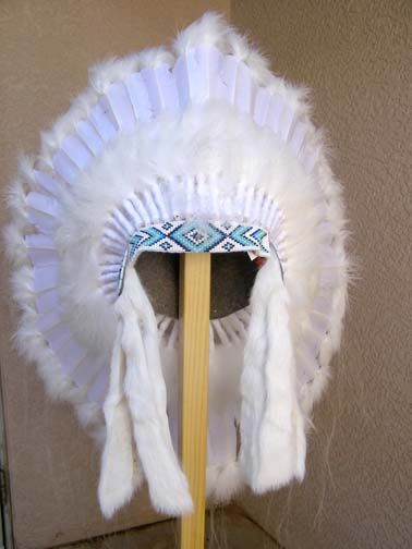 White Native American Wedding Bonnet