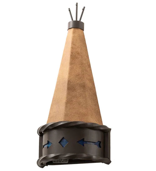 American handcrafted Native Trails Artisan Wall Sconce with Rustic Cone Design - Your Western Decor