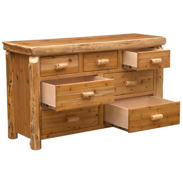 American made Cedar Log 7-drawer dresser - Your Western Decor