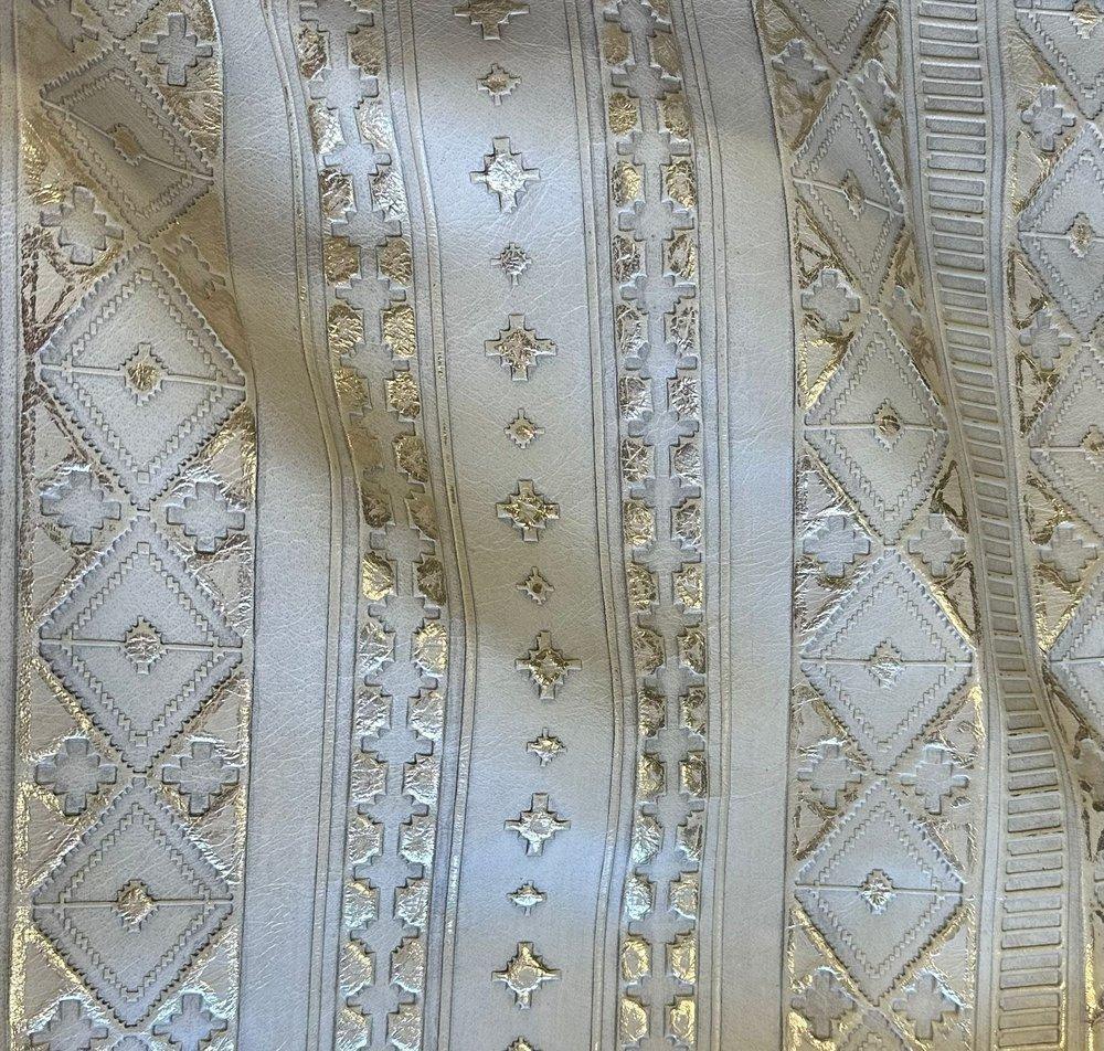 Off-White Gilded Navajo Upholstery Leather - Your Western Decor