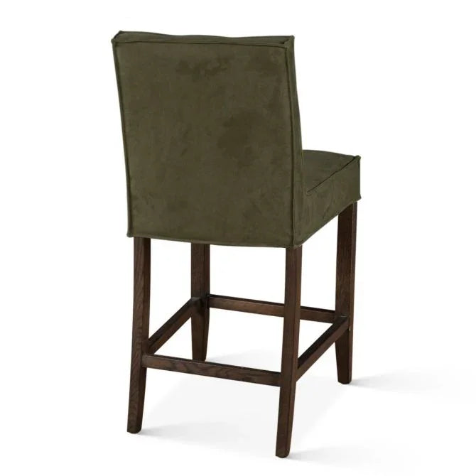 Olivia green suede upholstered counter chair - Your Western Decor