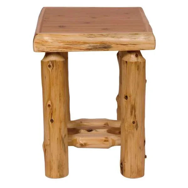Natural cedar log open nightstand made in the USA - Your Western Decor