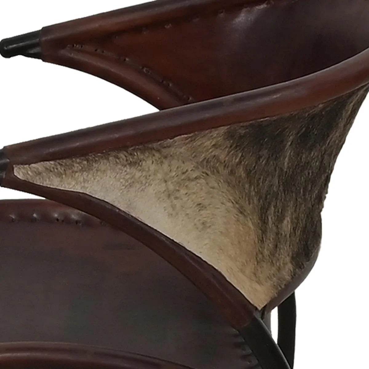 Outpost Leather Accent Chair with Cowhide Back - Your Western Decor