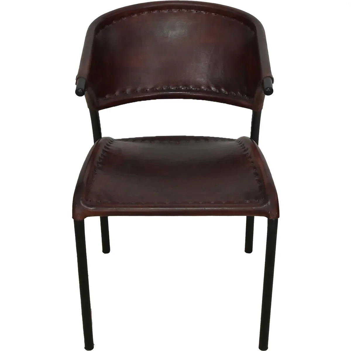 Outpost Leather Accent Chair with Cowhide Back - Your Western Decor