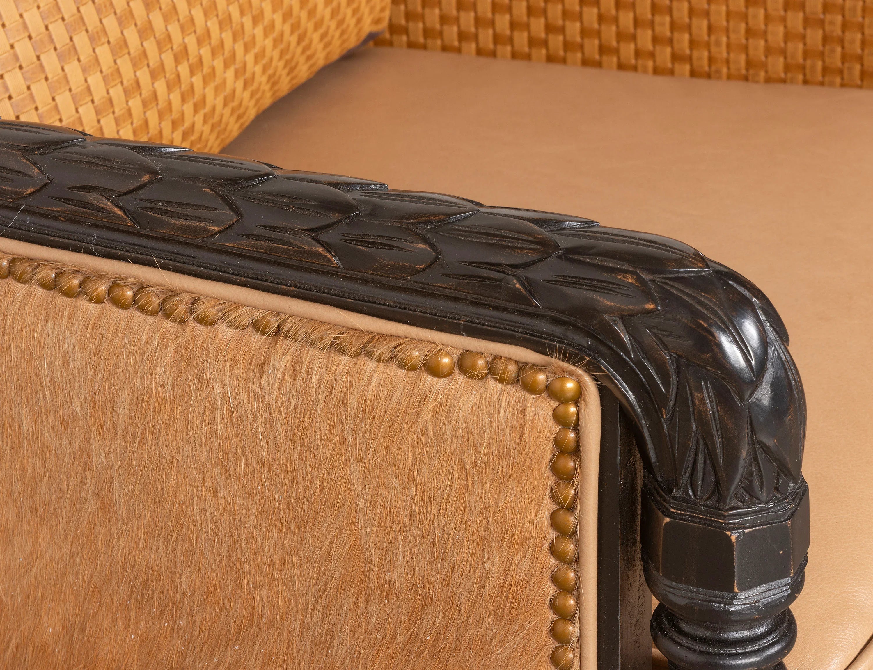 American made Palomino Hatch Leather Chair detail - Your Western Decor
