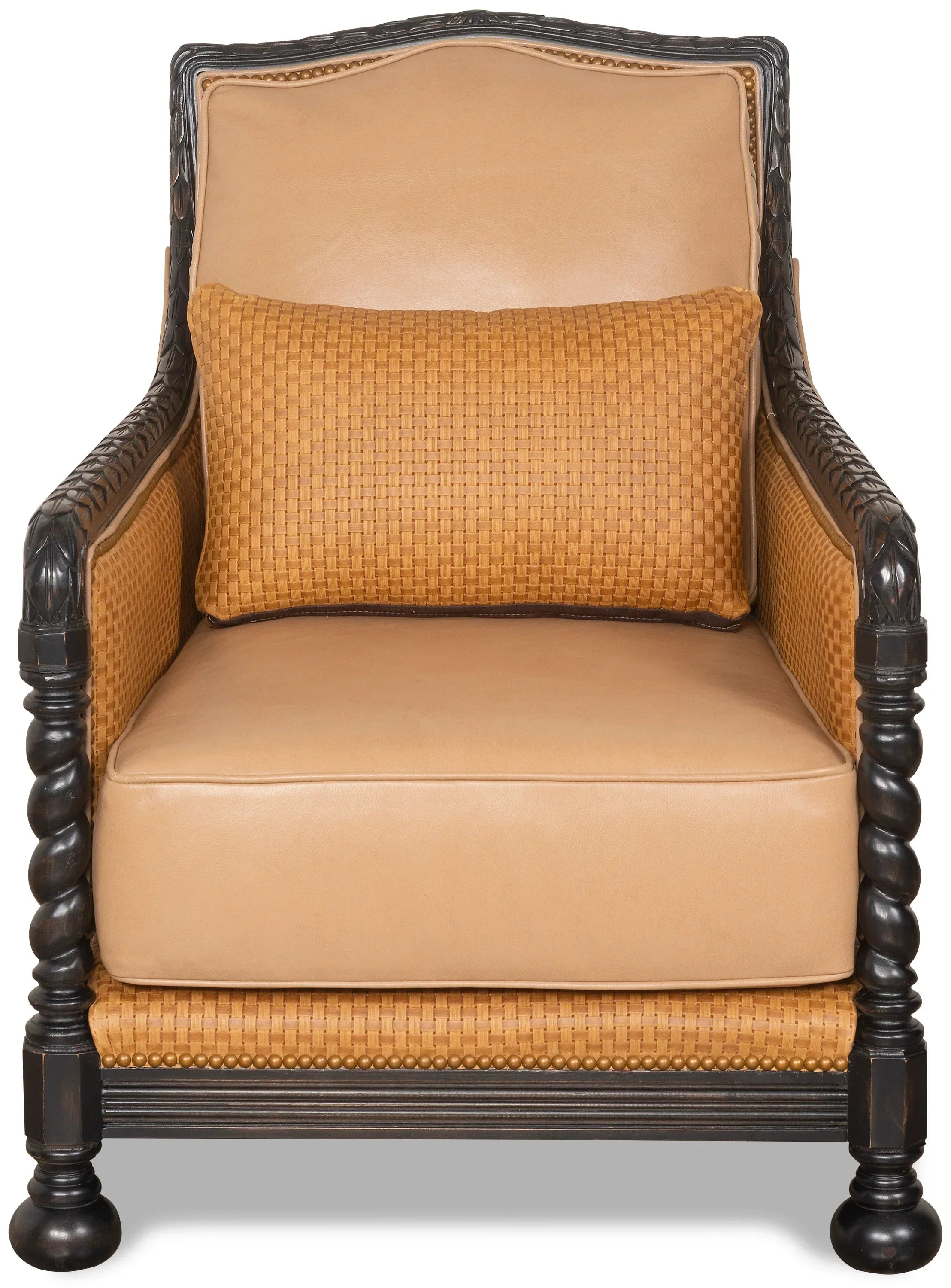 American made Palomino Hatch Leather Chair front - Your Western Decor