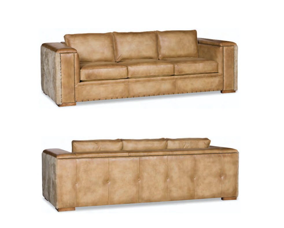 Palomino Panache sofa in leather and sherpa - American made - Your Western Decor