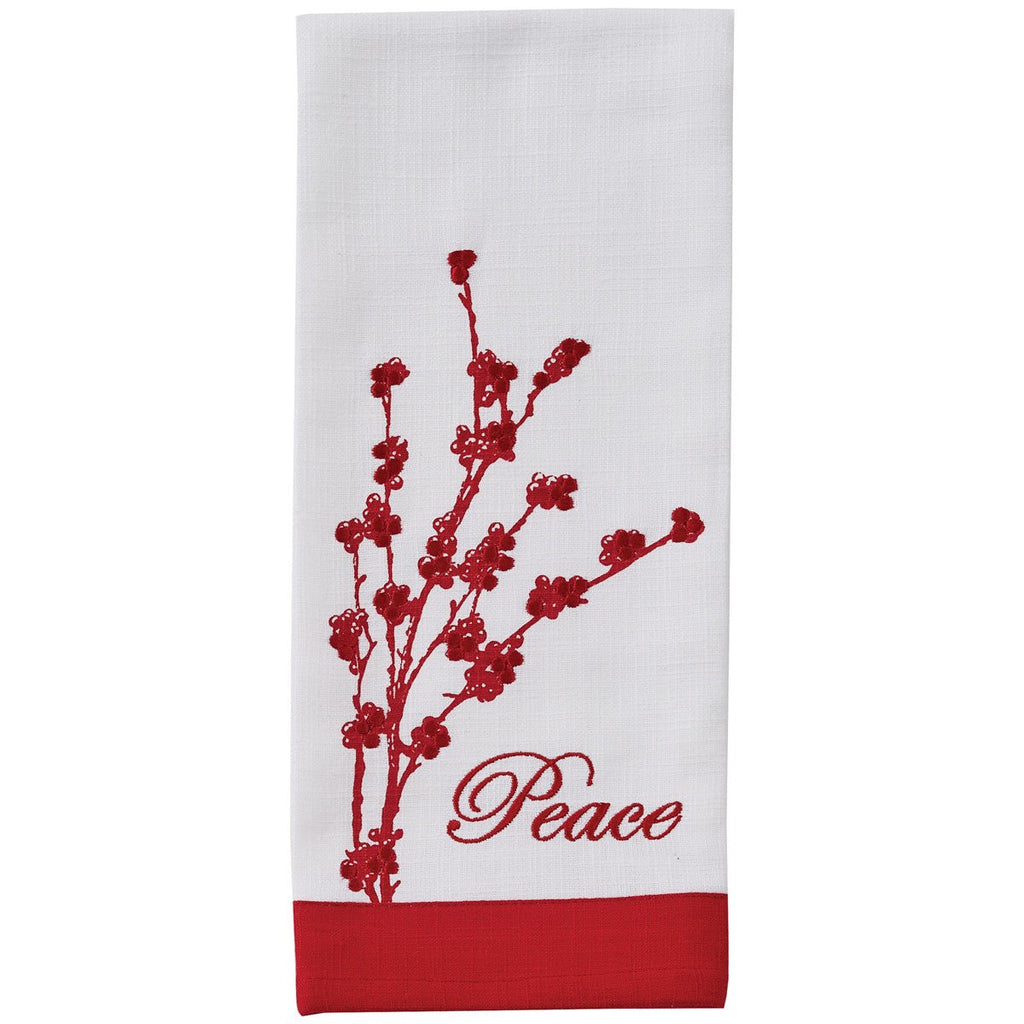 Peace Embroidered Dish Towels - Christmas kitchen towels - Your Western Decor