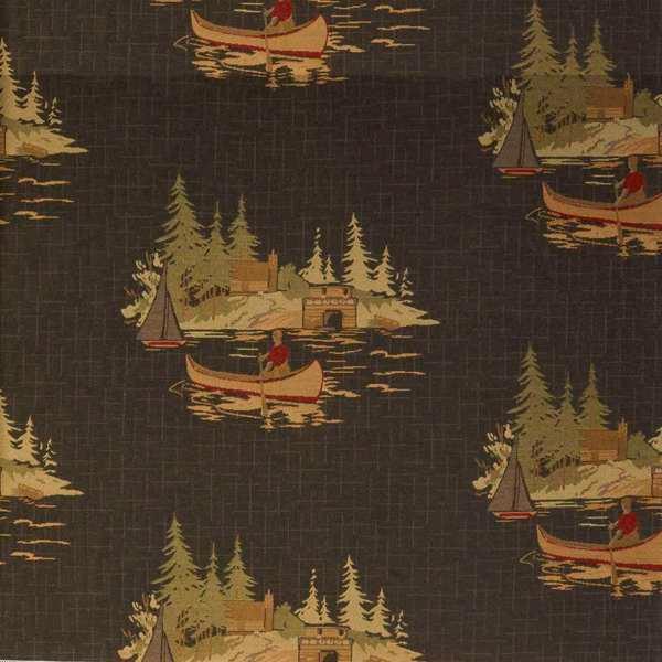 Peace Lake Upholstery fabric in dark brown - Your Western Decor