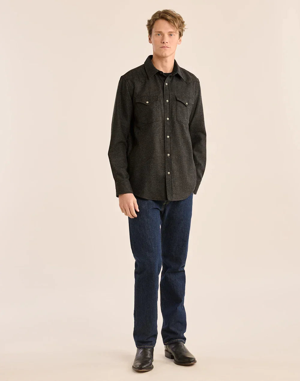 Pendleton Black Brown Western Wool Shirt with snap front made in the USA - Your Western Decor