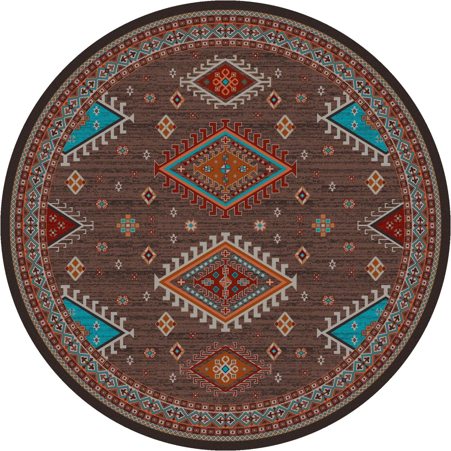 Southwest Persian Round Area Rug USA made - Your Western Decor