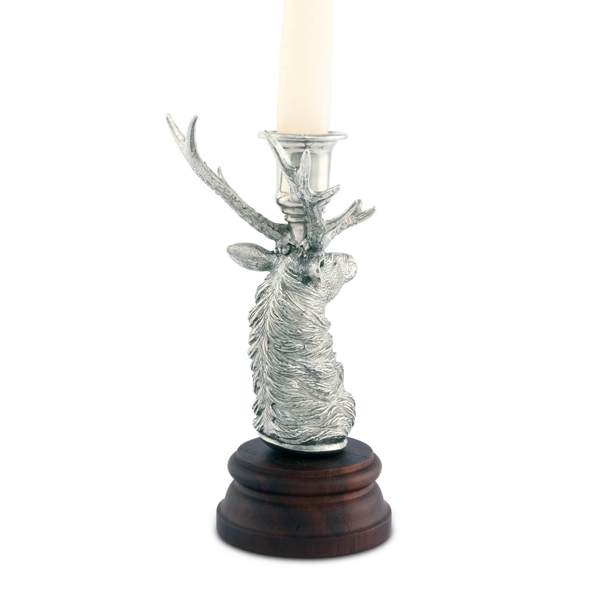 Decorative candle holder with elk head design - Your Western Decor