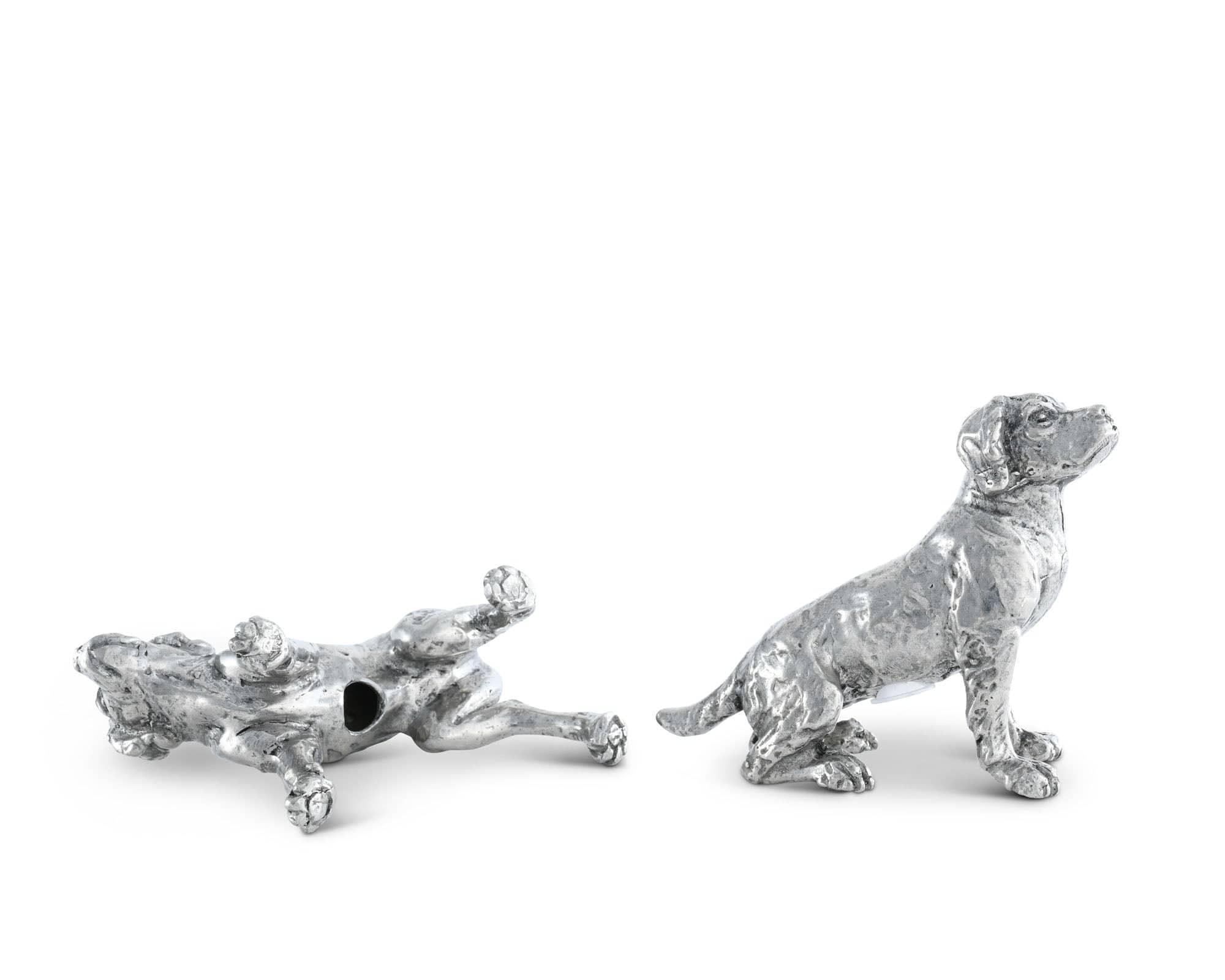 Pewter Spaniel Salt & Pepper Set - pewter cocker spaniel dogs - detailed - Your Western Decor