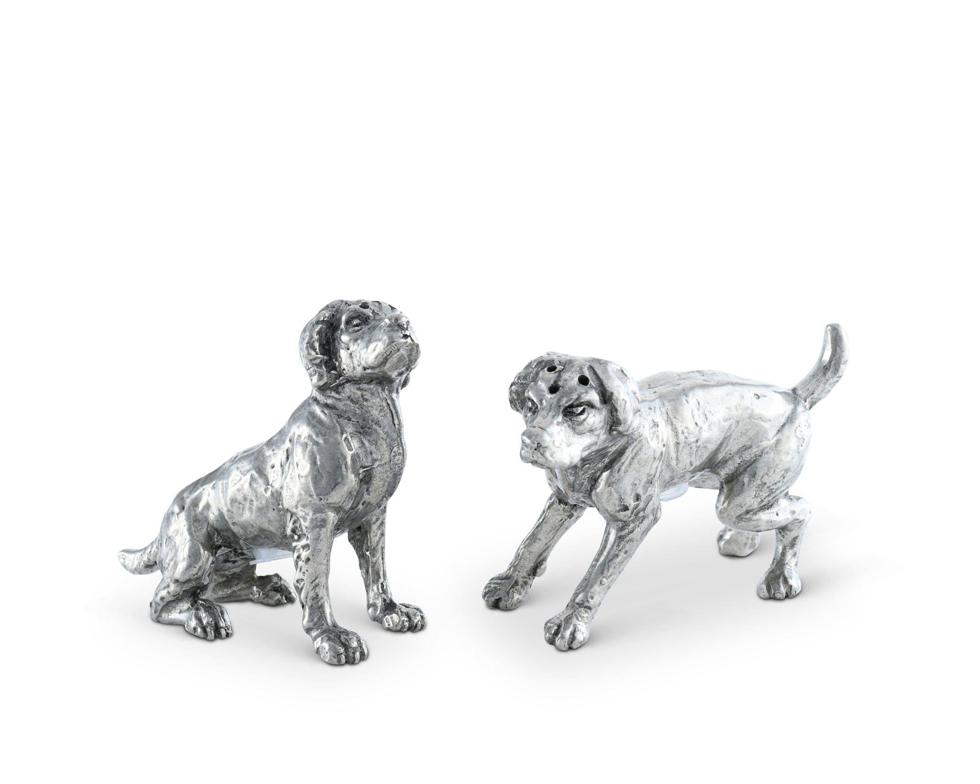 Pewter Spaniel Salt & Pepper Set - pewter cocker spaniel dogs - detailed - Your Western Decor