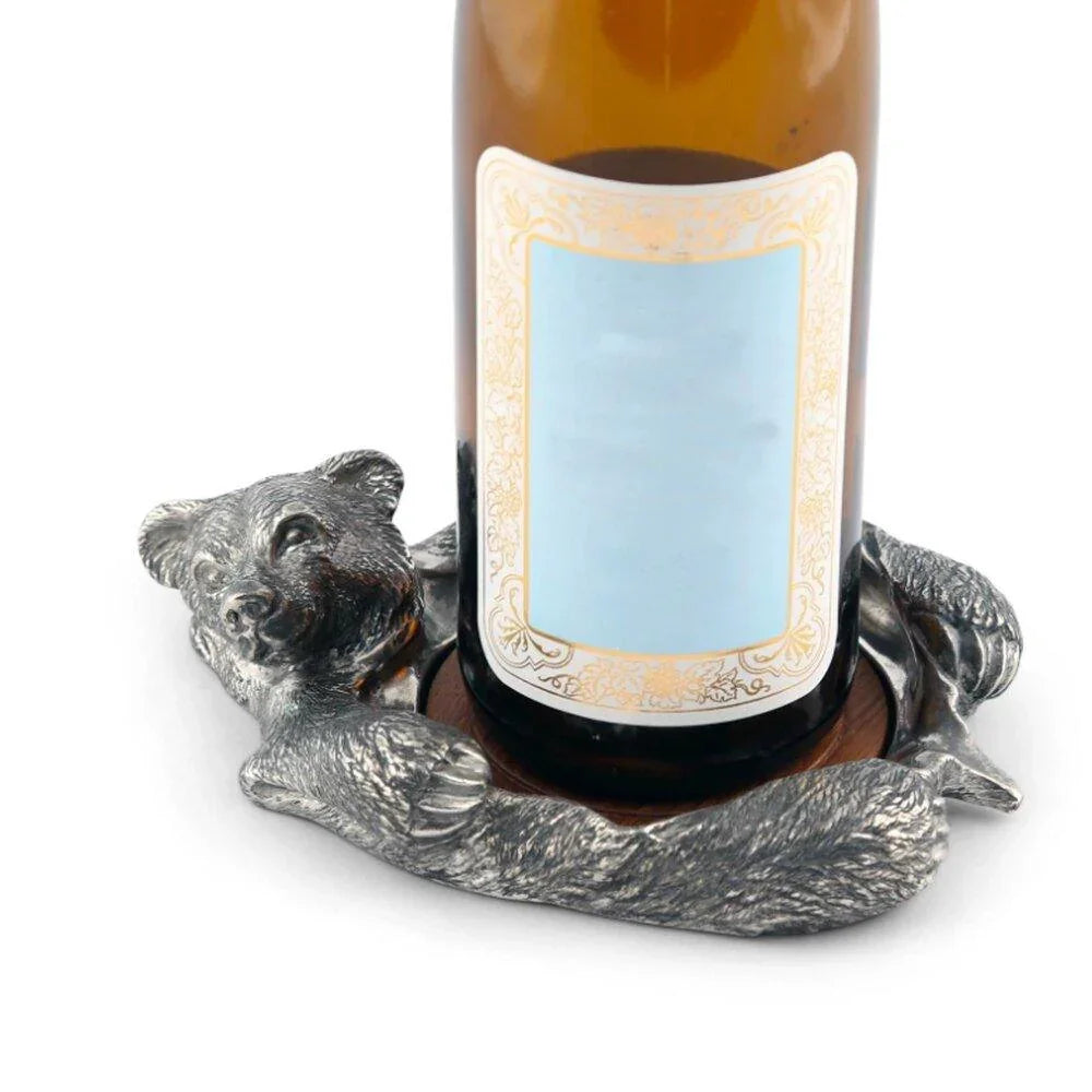 Pewter Bear Wine Bottle Coaster - Your Western Decor