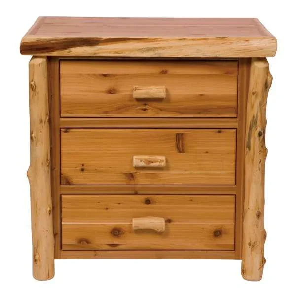 American made Premium Cedar Log Chest of Drawers w/ 3 drawers - Your Western Decor
