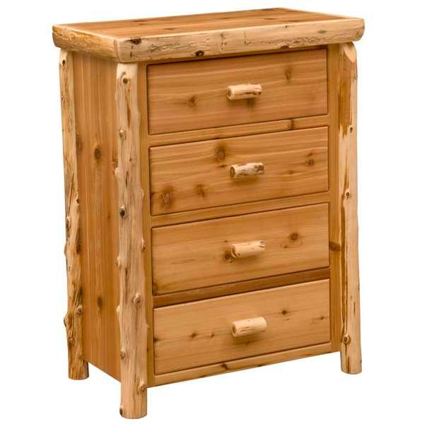 American made Premium Cedar Log Chest of Drawers w/ 4 drawers - Your Western Decor
