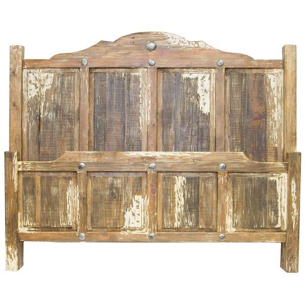 Puebla Hacienda Rustic Bed with white-wash - Your Western Decor