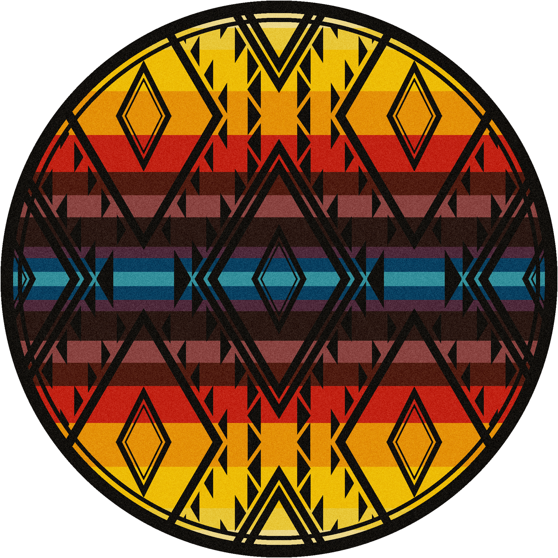 Rainbow Rainmaker Colorful 8' Round Rugs - Made in the USA - Your Western Decor