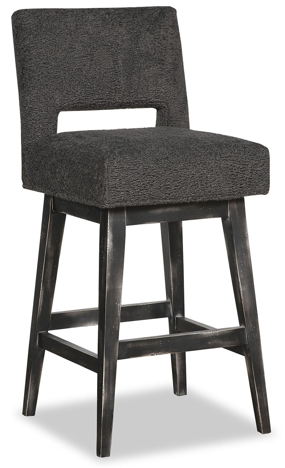 modern lodge faux fur swivel stool