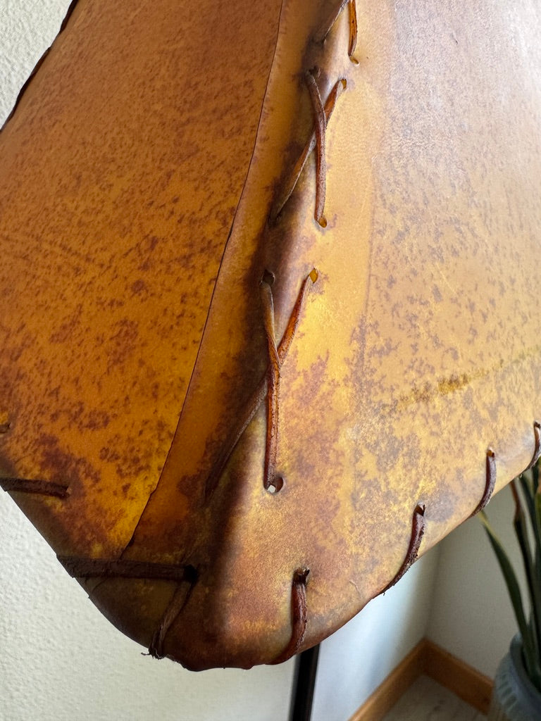 Handmade buckskin rawhide lamp shade