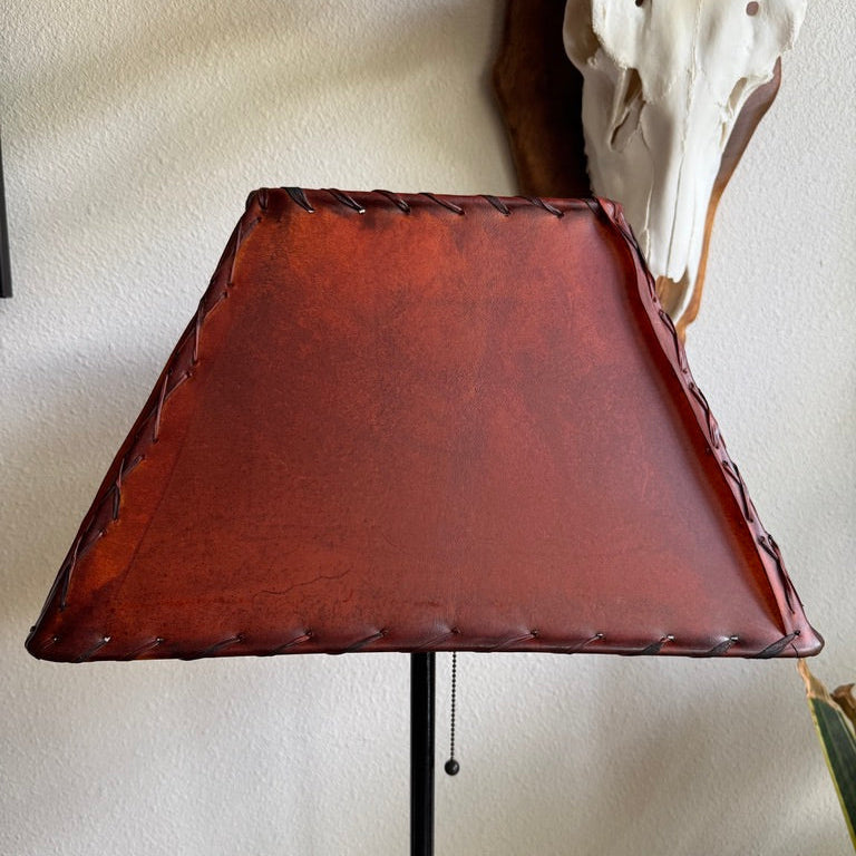 Amber rectangle rawhide lamp shade