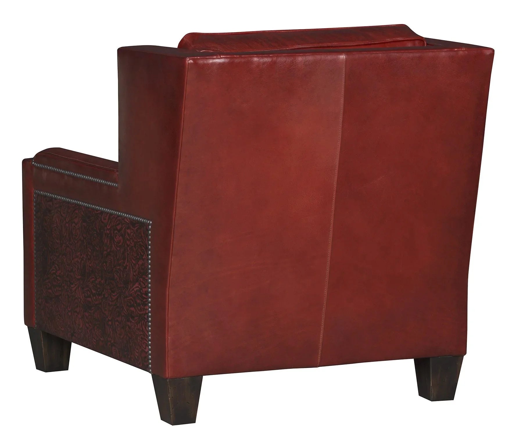Back view or red leather chair - Your Western Decor