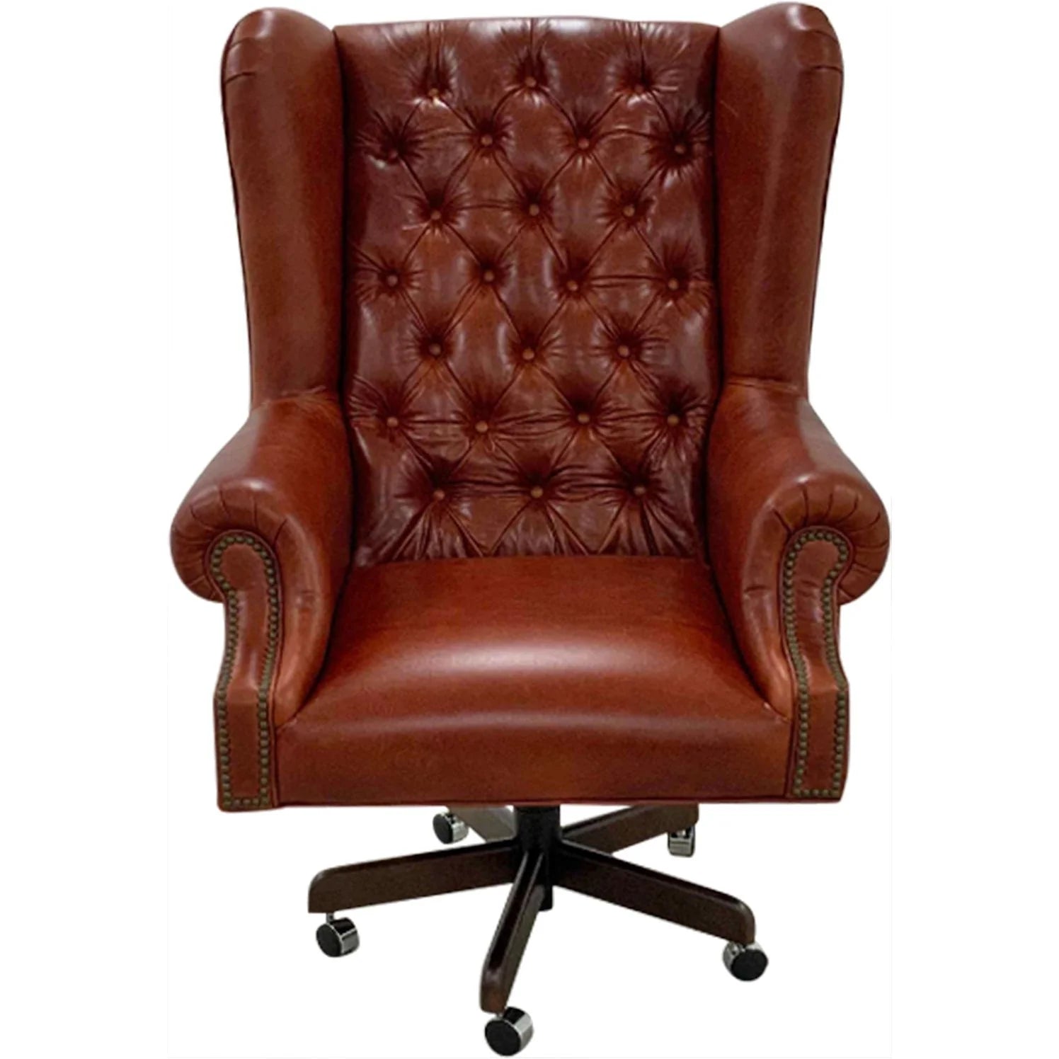 Red tufted leather executive office chair - Your Western Decor