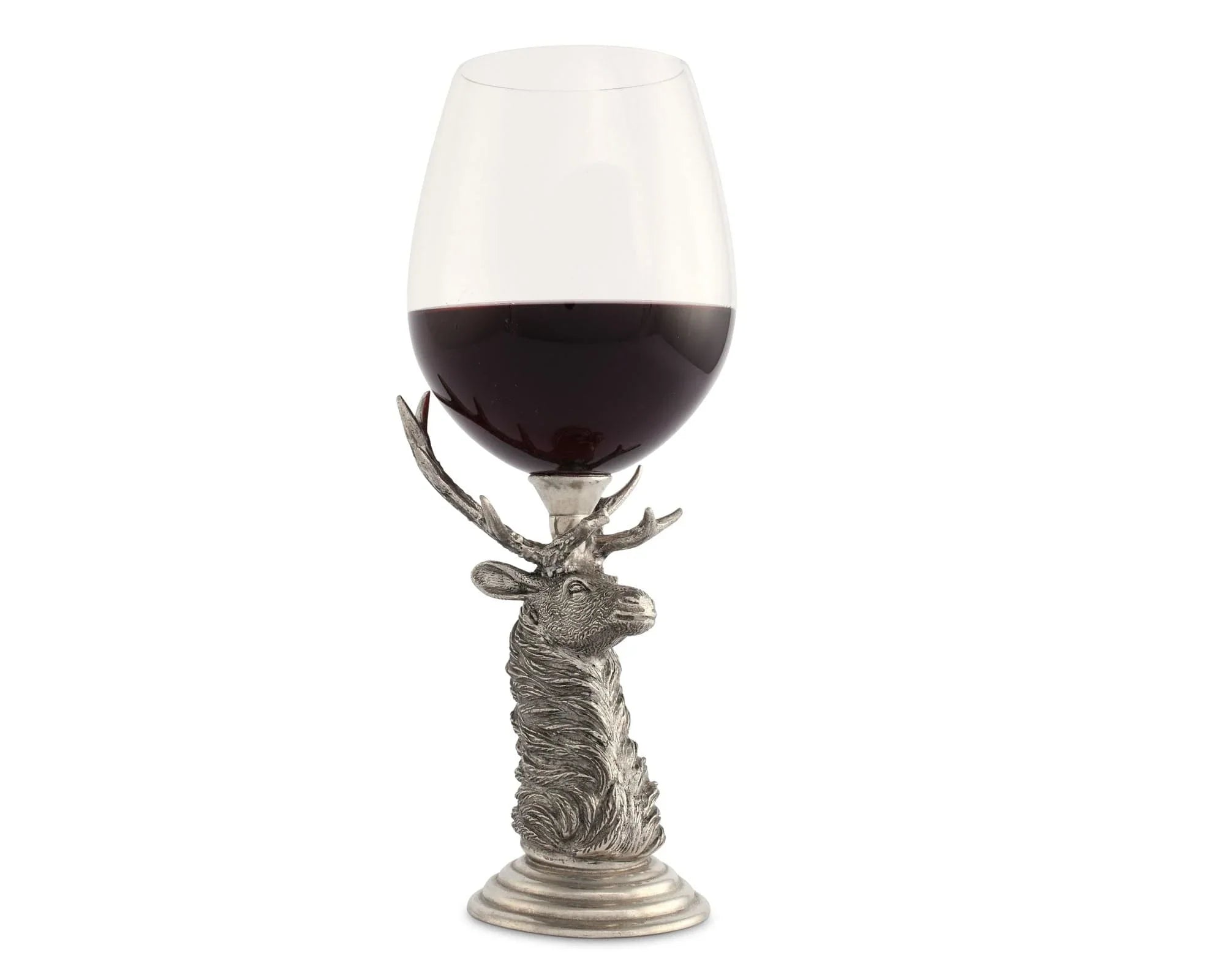Wine glass with elk head design - Your Western Decor