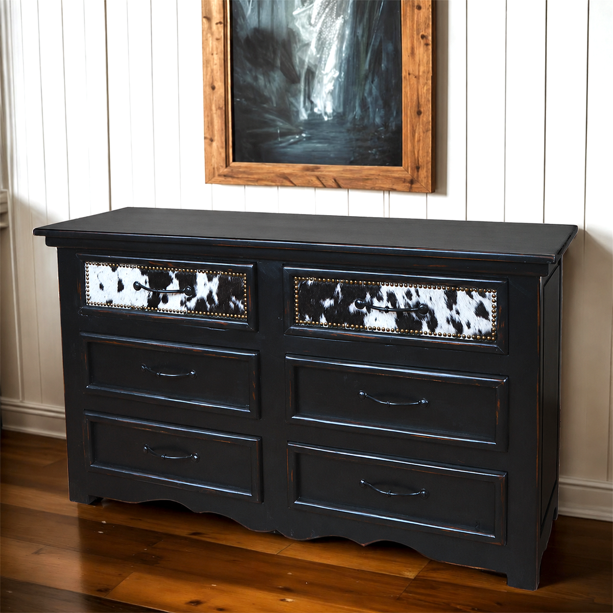 Black & White Cowhide Dresser