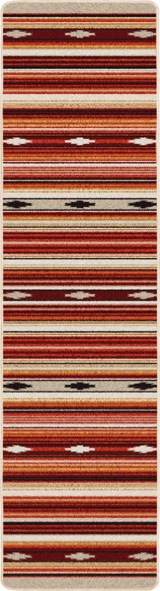 Remington Multi Red Stripe Floor Runner made in the USA - Your Western Decor
