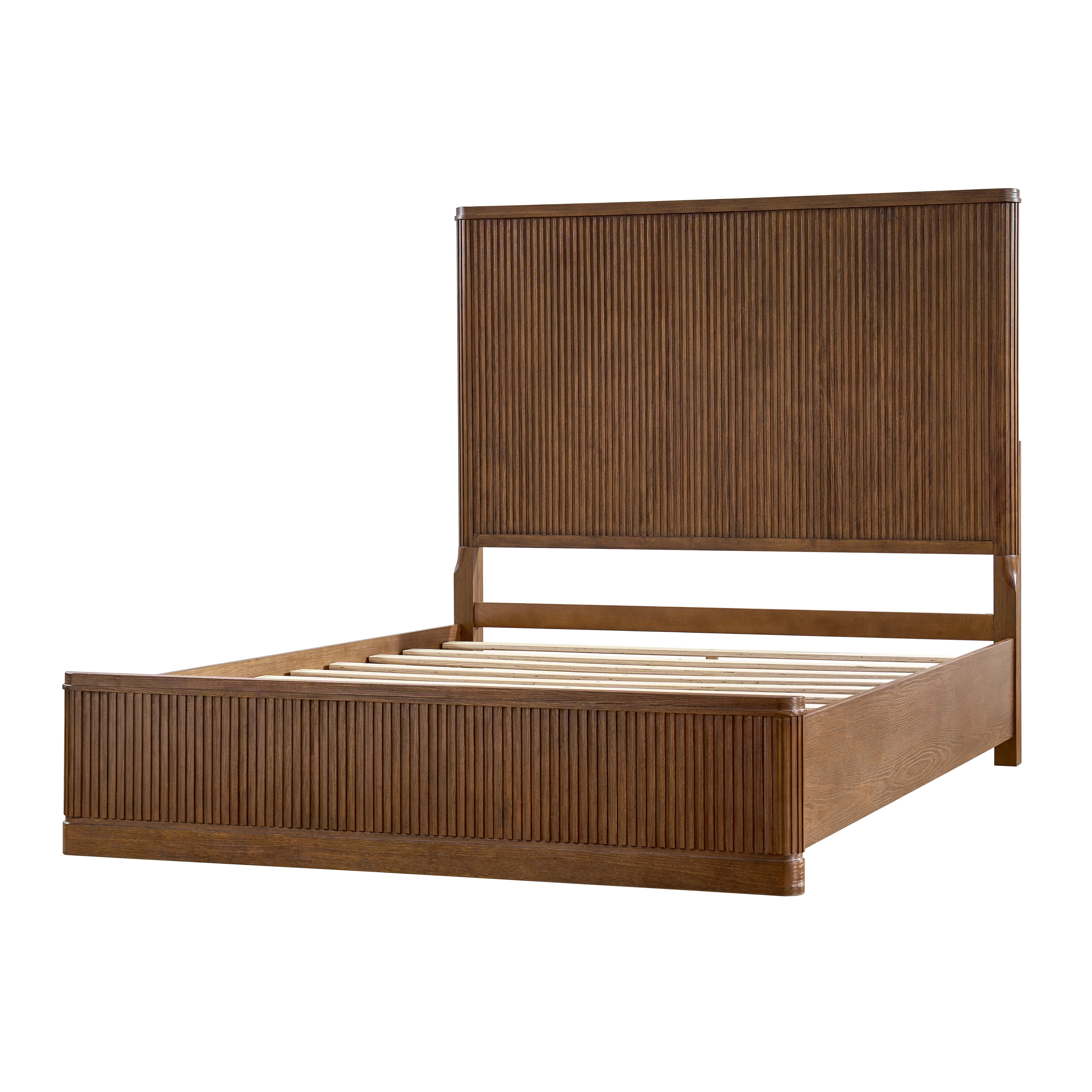 Ridgeline bed frame in walnut finish