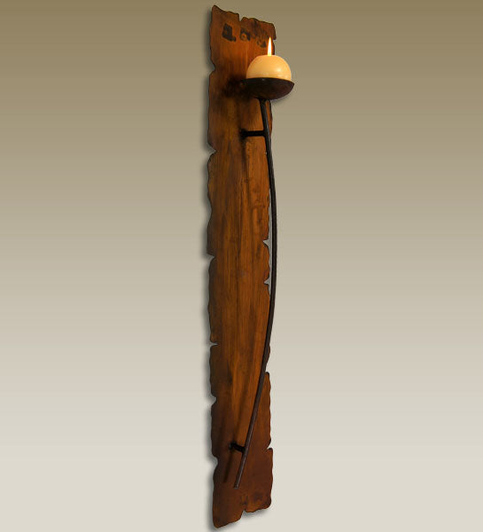 Single iron candle wall sconce