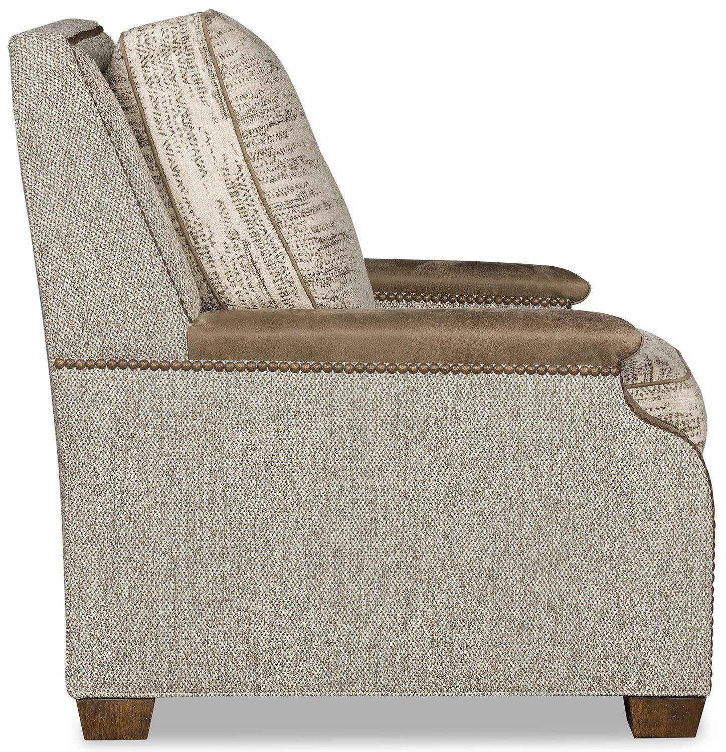 Patterned armchair with brown accents on a white background - Your Western Decor