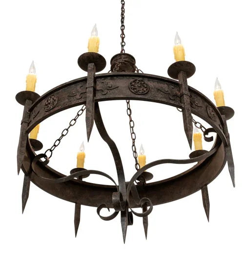 American made Rustic Floral Medallion Bobeche Chandelier - Your Western Decor
