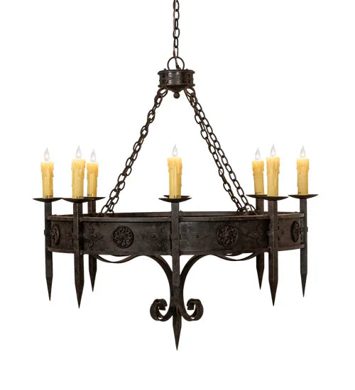 American made Rustic Floral Medallion Bobeche Chandelier - Your Western Decor