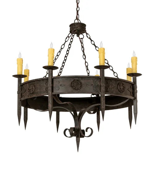 American made Rustic Floral Medallion Bobeche Chandelier - Your Western Decor