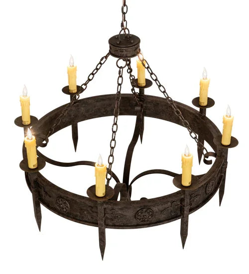 American made Rustic Floral Medallion Bobeche Chandelier - Your Western Decor
