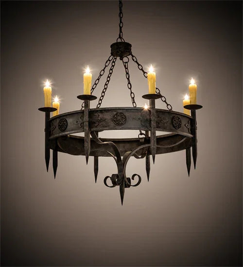American made Rustic Floral Medallion Bobeche Chandelier - Your Western Decor
