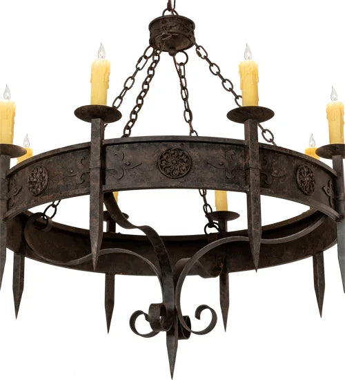 American made Rustic Floral Medallion Bobeche Chandelier - Your Western Decor