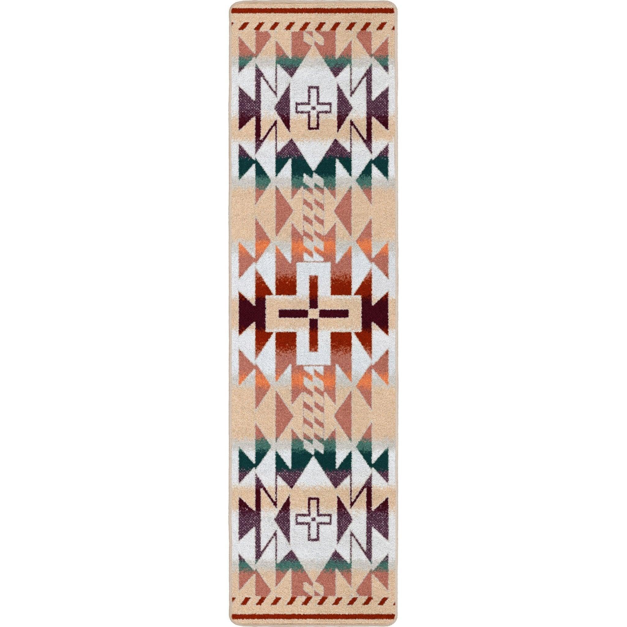 Rustic Cross Southwestern Floor Runner - American Made Floor Coverings - Your Western Decor