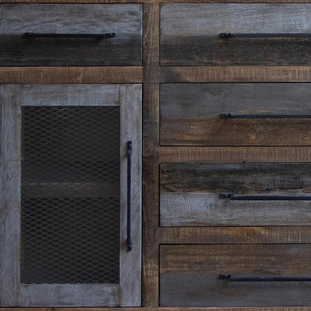 Rustic and distressed sideboard front detail - Your Western Decor