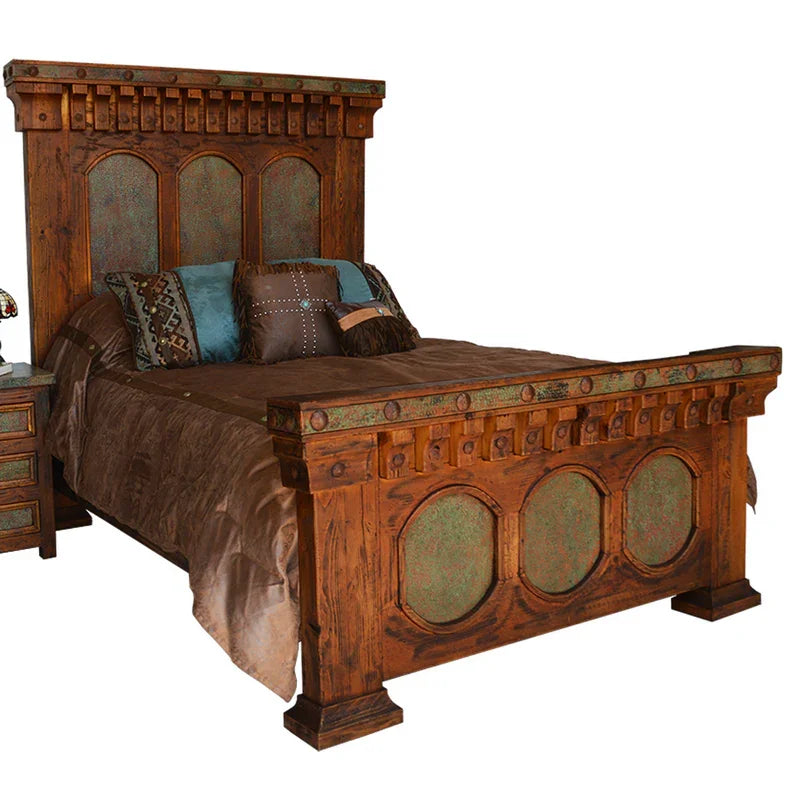 Rustic Temple Bed with copper and iron - Your Western Decor