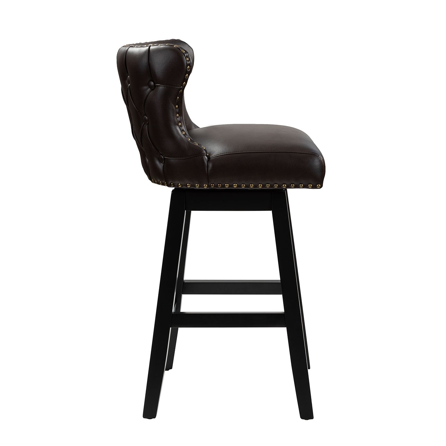 wingback bar stool tufted back vegan leather waterproof seating