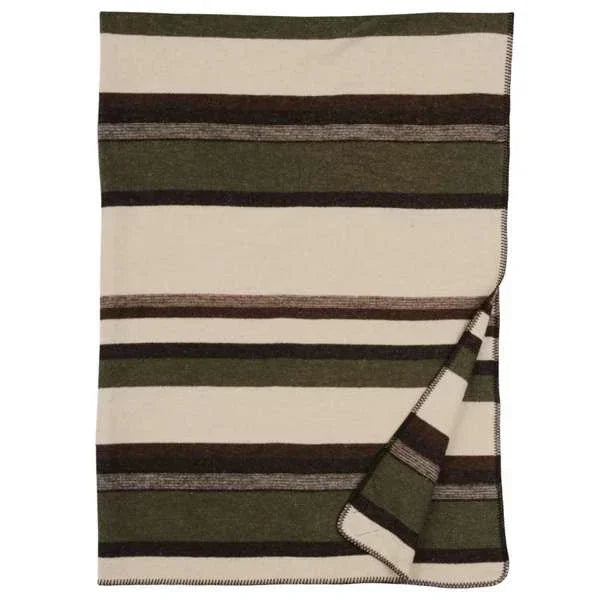 American made Sage Valley beige, green, browns stripe throw blanket - Your Western Decor