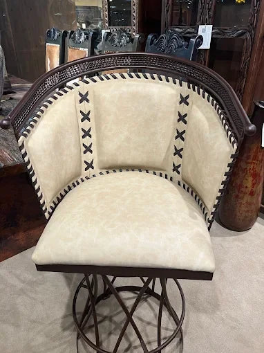 Made to order Sali Swivel Leather Bar Chair - Your Western Decor